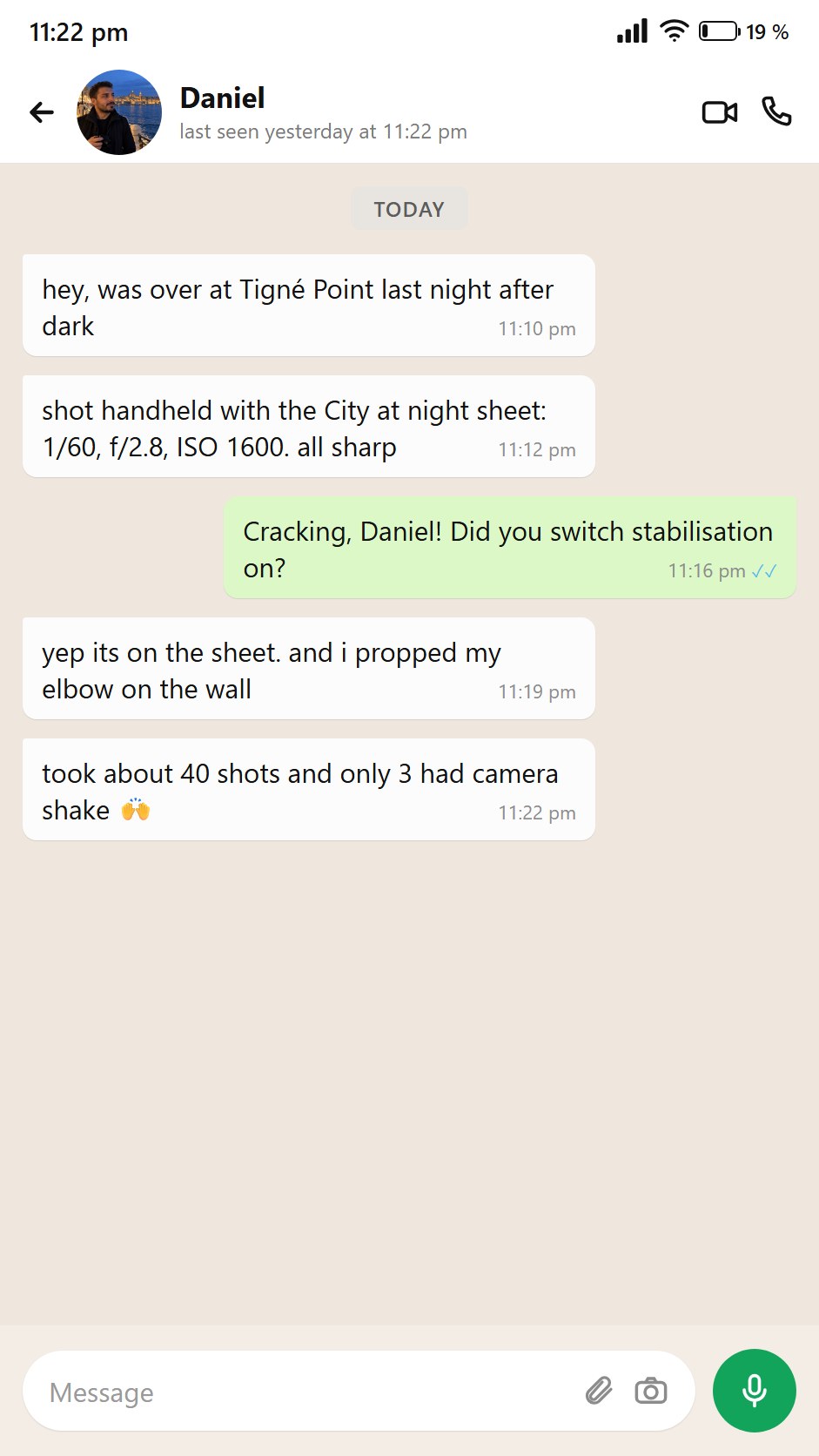 Someone writes about the City at night sheet, shooting at Tigne Point